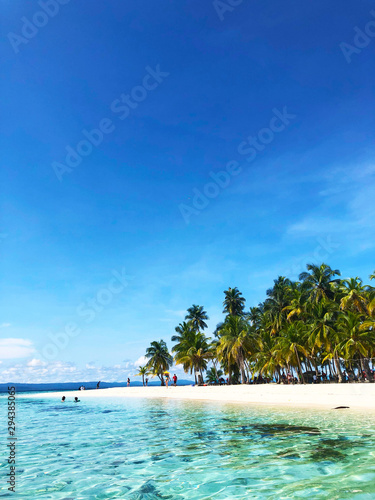 Paradise - beach on San Blas Islands  Archipelago in Panama.