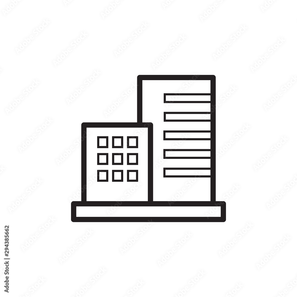 Office building line icon sign symbol Office building line icon sign symbol
