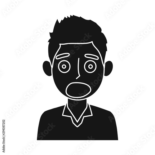 Vector illustration of guy and fear logo. Collection of guy and shout vector icon for stock. © Svitlana