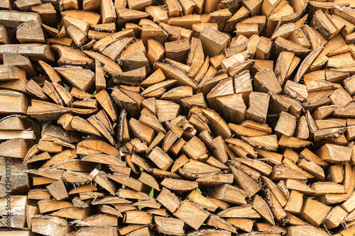 The Woodpile. Wood background and Firewood texture.