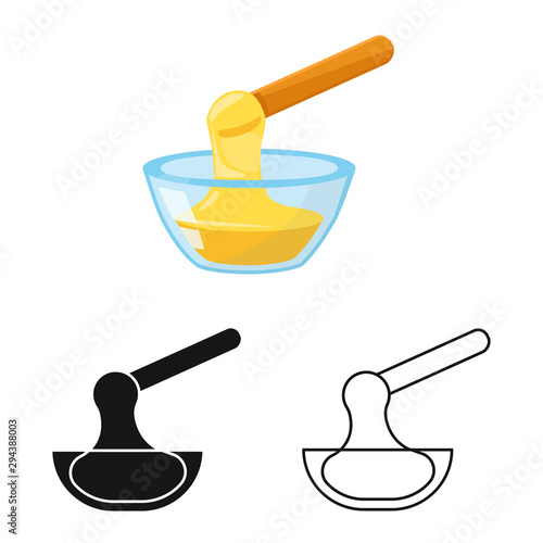 Vector design of bowl and wax icon. Set of bowl and body vector icon for stock.