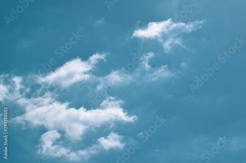 White clouds  on the blue sky  background
