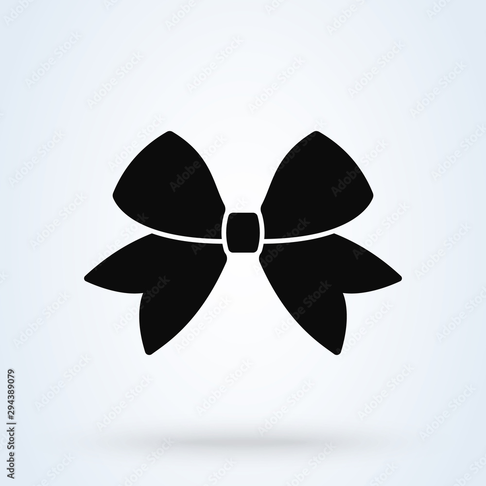 Ribbon Bow Simple vector modern icon design illustration. Ribbon Bow Simple vector modern icon design illustration.