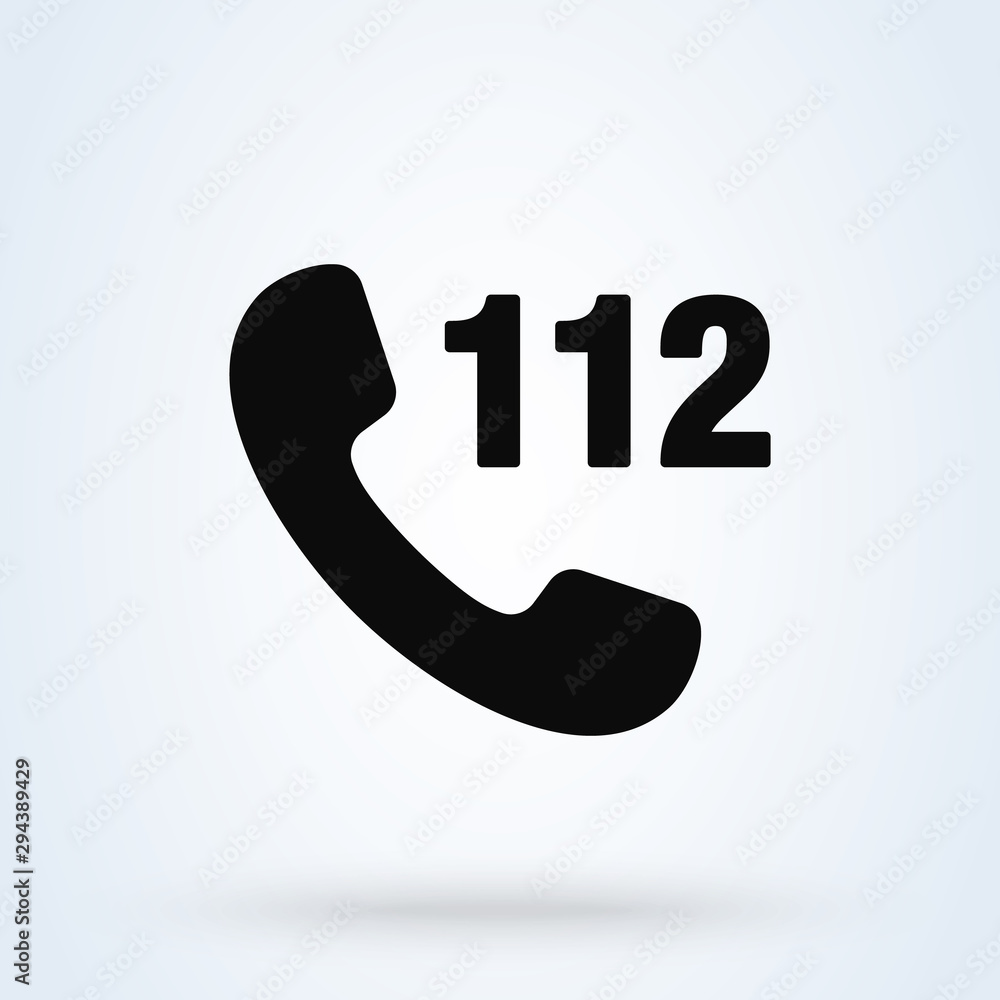 emergency 112 call, Simple vector modern icon design illustration. emergency 112 call, Simple vector modern icon design illustration.