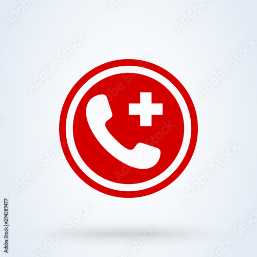 call phone emergency, Simple vector modern icon design illustration.