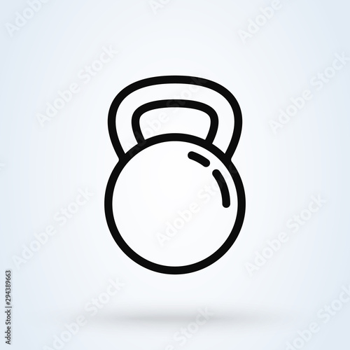 kettlebell line Simple vector modern icon design illustration.