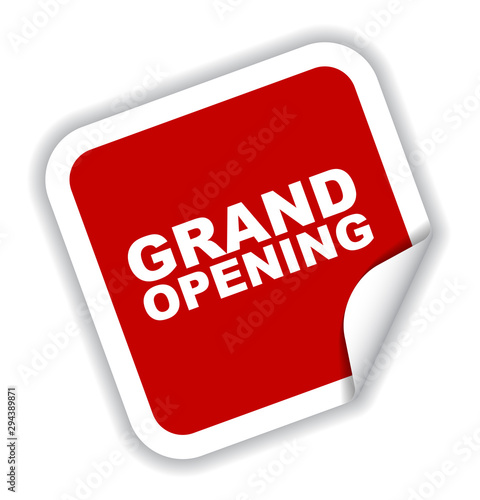 red vector banner grand opening