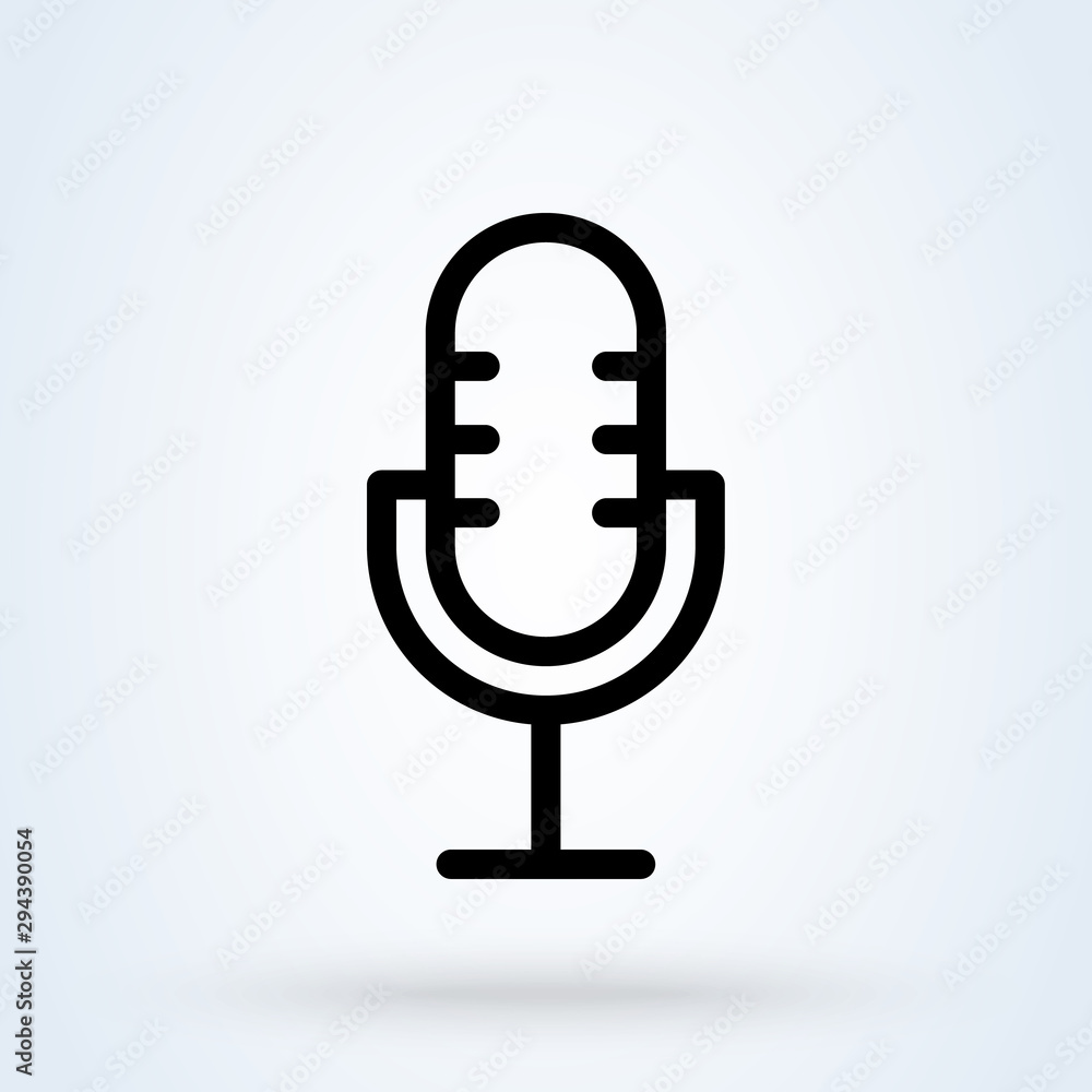 microphone line Simple vector modern icon design illustration. microphone line Simple vector modern icon design illustration.
