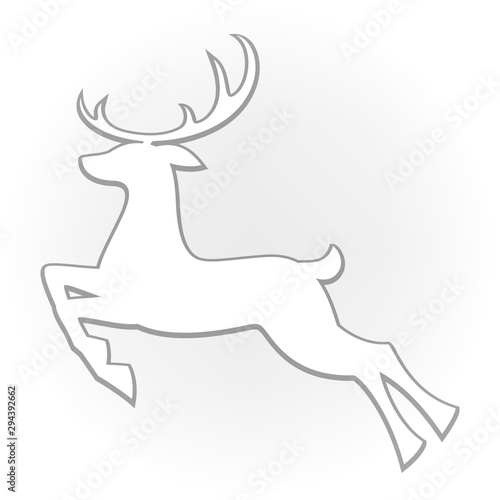 Christmas deer icon. Cute animal with beautiful antler