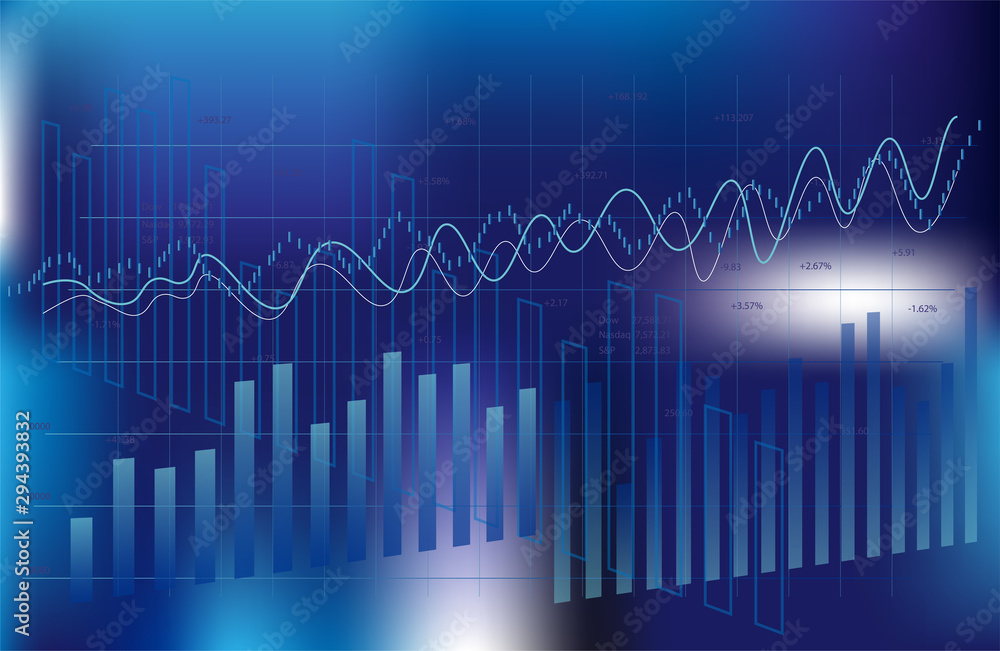 Stock market trading background vector. Chart graphs on blur backdrop. Stock market trading background vector. Chart graphs on blur backdrop.