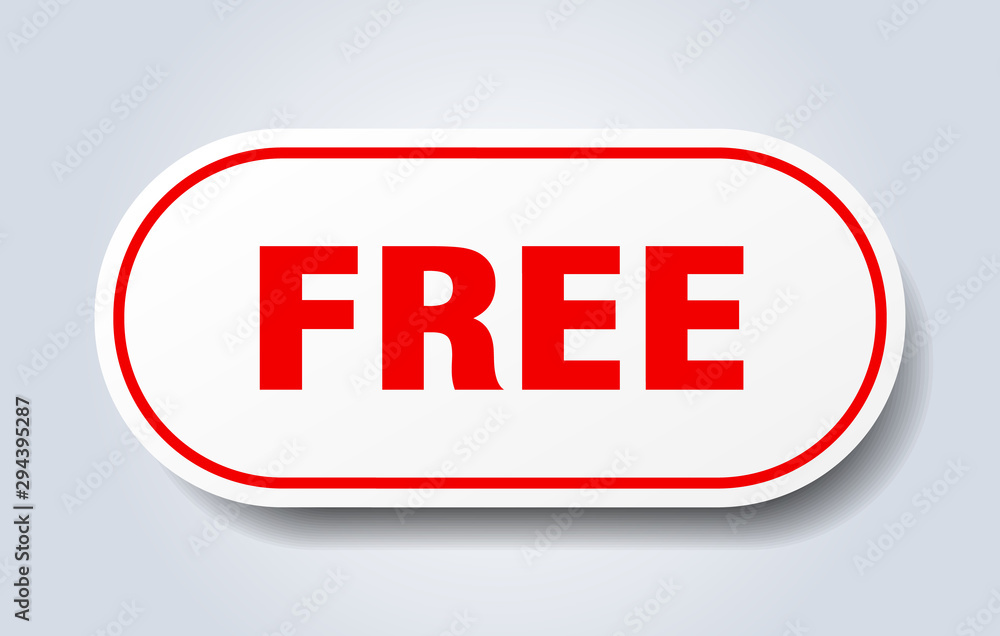 free sign. free rounded red sticker. free free sign. free rounded red sticker. free