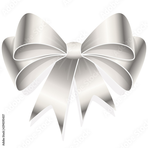 silver colored ribbon bow