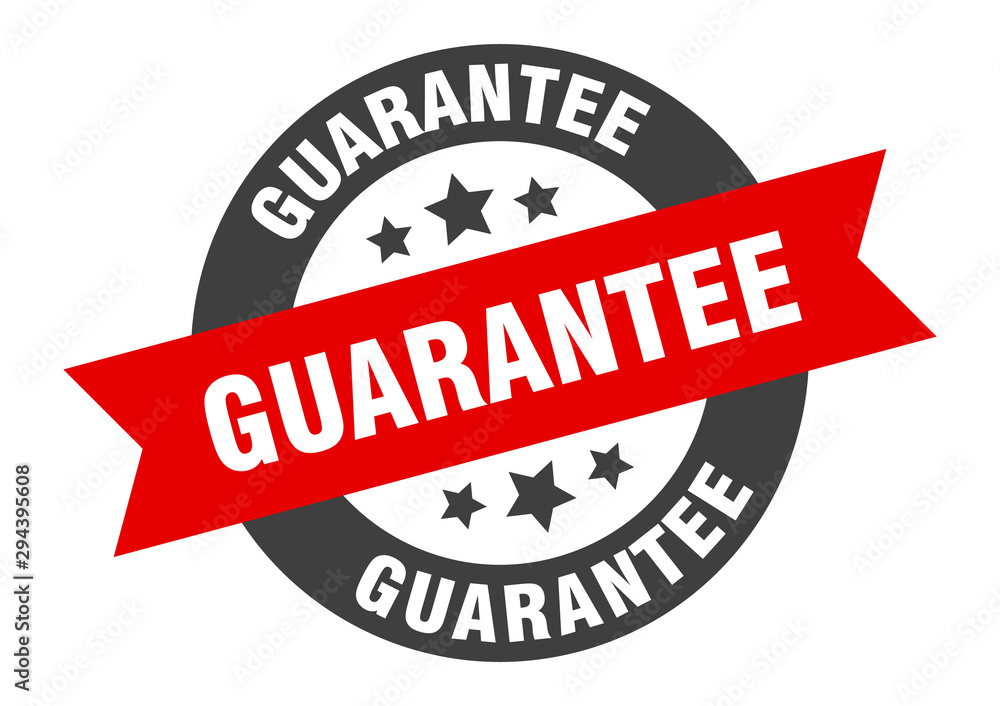 Obraz premium guarantee sign. guarantee black-red round ribbon sticker