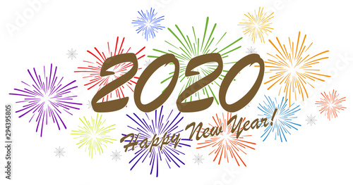 Happy New Year 2020 fireworks concept