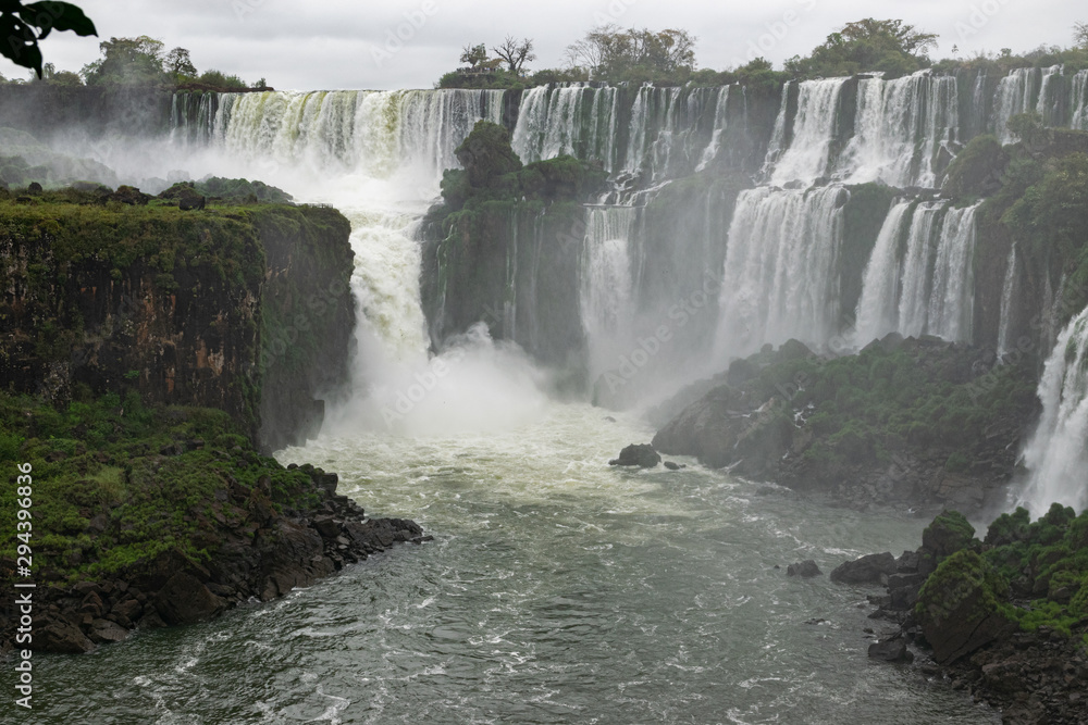 View of Iguazu fall, a magnificent waterfall in Brazil and Argentina