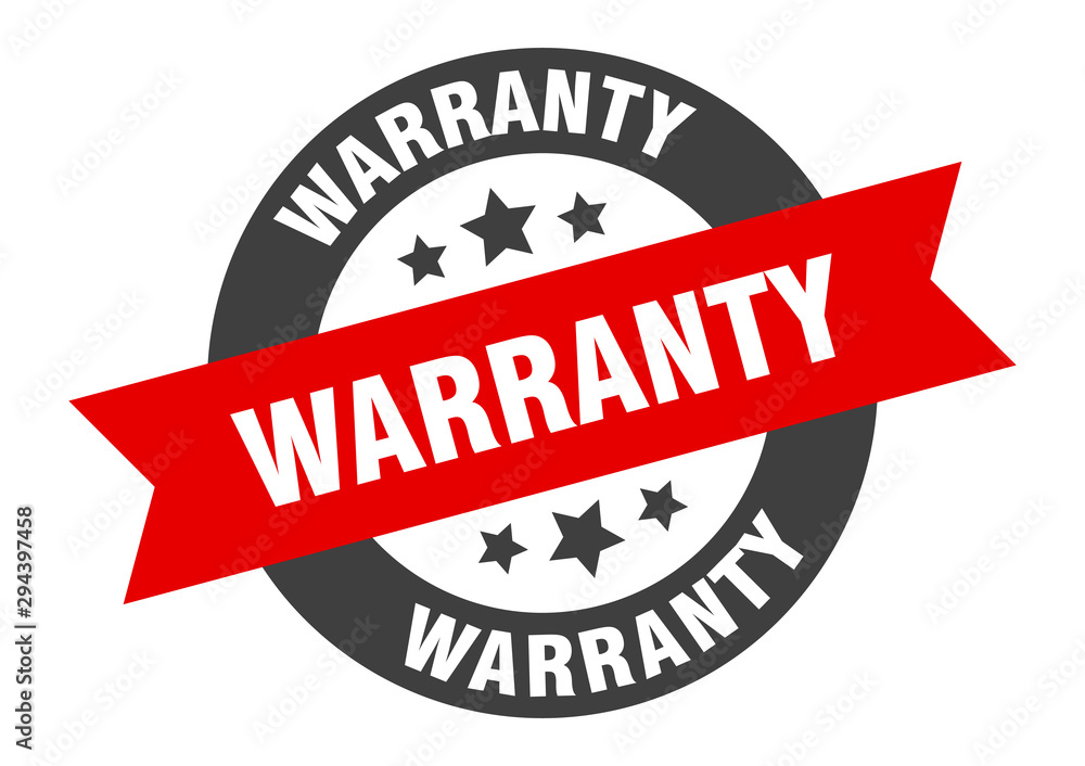 Obraz premium warranty sign. warranty black-red round ribbon sticker