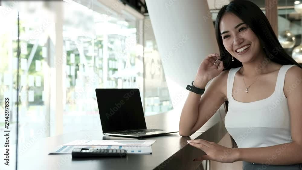young confident asian businesswoman woman smiling at business workplace young confident asian businesswoman woman smiling at business workplace