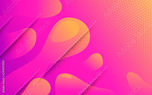 Gradient fluid shape abstract geometric background. minimal design concept.