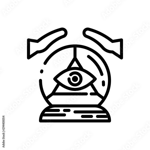 fortune teller crystal ball icon, vector and illustration