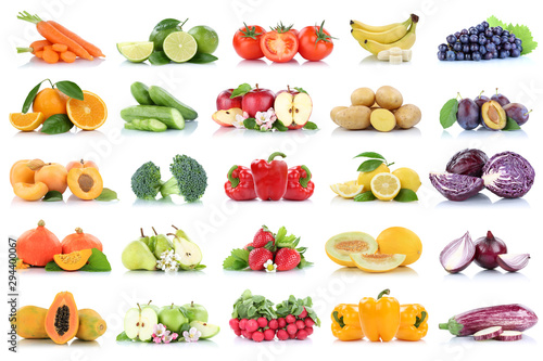 Fruits vegetables collection isolated apple apples oranges bell pepper grapes tomatoes banana colors fresh fruit photo
