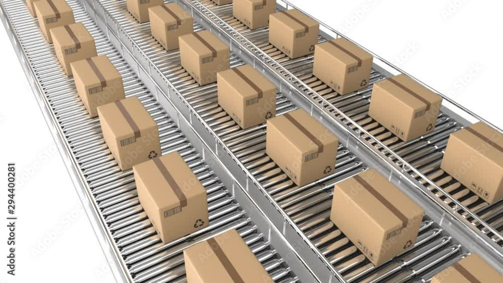 Parcels on conveyor belts Parcels on conveyor belts