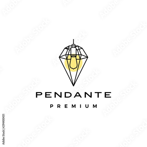 industrial pendant light interior logo vector icon illustration