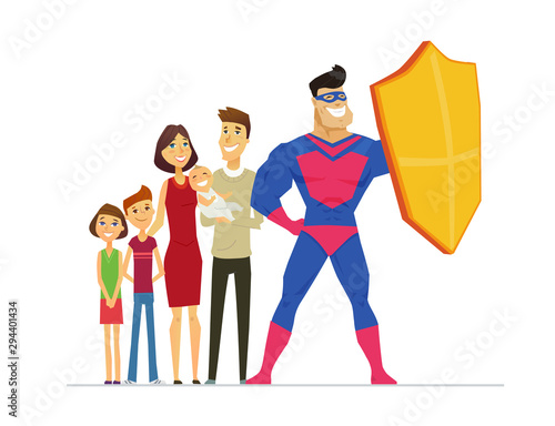 Insurance service metaphor flat design style vector illustration