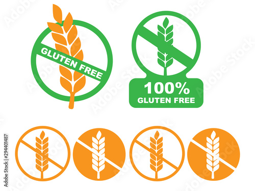 White gluten free sign. Gluten free label vector