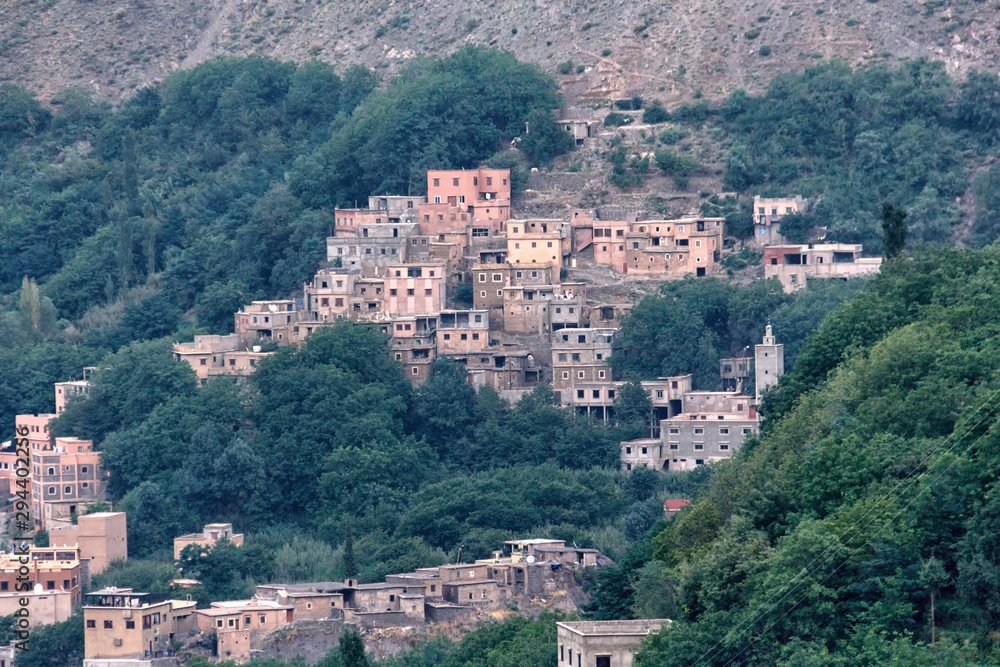 town in the mountains in morocco