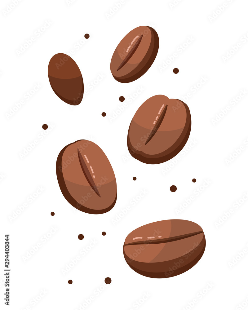 Coffee beans collection set isolated on white background vector illustration. Coffee beans collection set isolated on white background vector illustration.