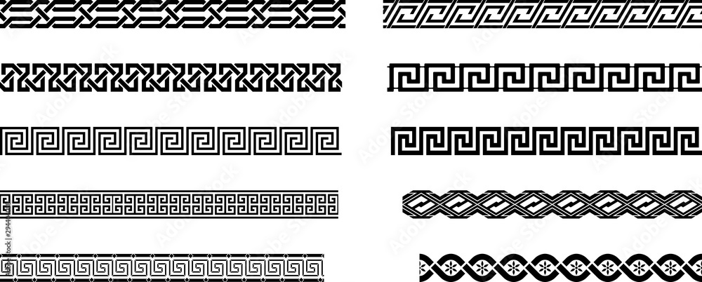 Εκτύπωση καμβά Nahtlose Meander oder Maze muster auf einem isolierten weißen Hintergrund