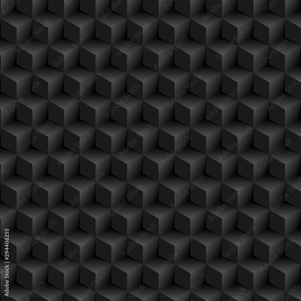 Abstract black geometric 3d cubes technology background. Dark futuristic vector design Abstract black geometric 3d cubes technology background. Dark futuristic vector design