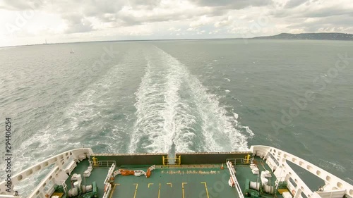 Ferry leaving Dublin harbour - Ireland photo