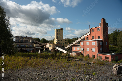Closed down and abandoned mining buildings on the Swedish countryside