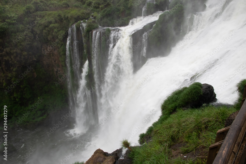 View of Iguazu fall, a magnificent waterfall in Brazil and Argentina