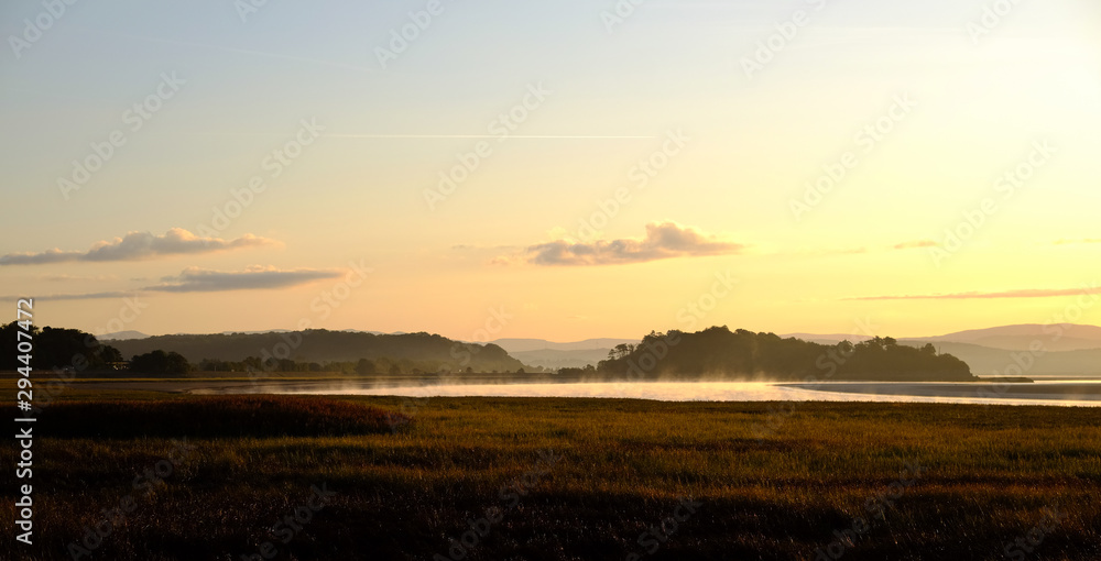 Morning light on the promenade Grange over Sands Cumbria