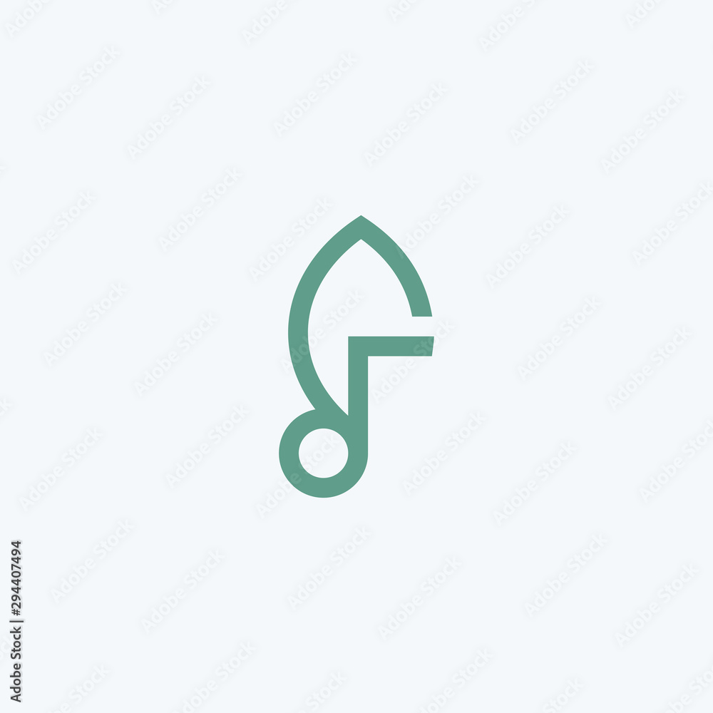 Abstract music nature logo design icon vector template Abstract music nature logo design icon vector template