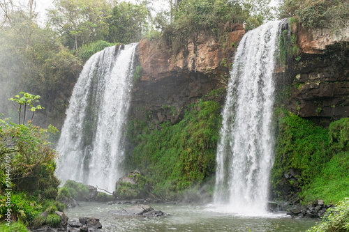 View of Iguazu fall  a magnificent waterfall in Brazil and Argentina