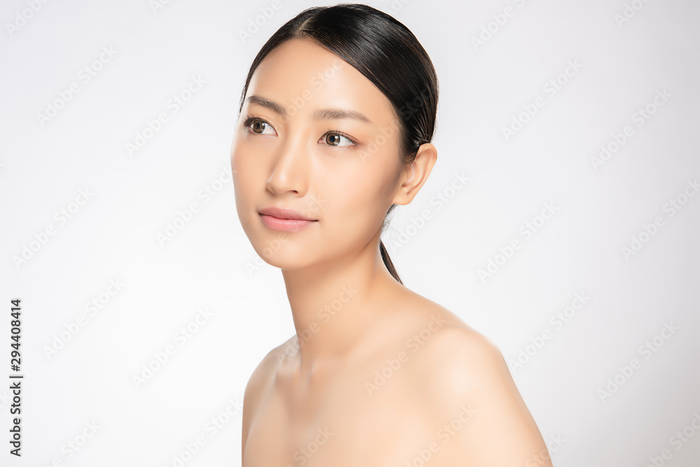 Beautiful Young Asian Woman with Clean Fresh Skin, Beautiful Young Asian Woman with Clean Fresh Skin,