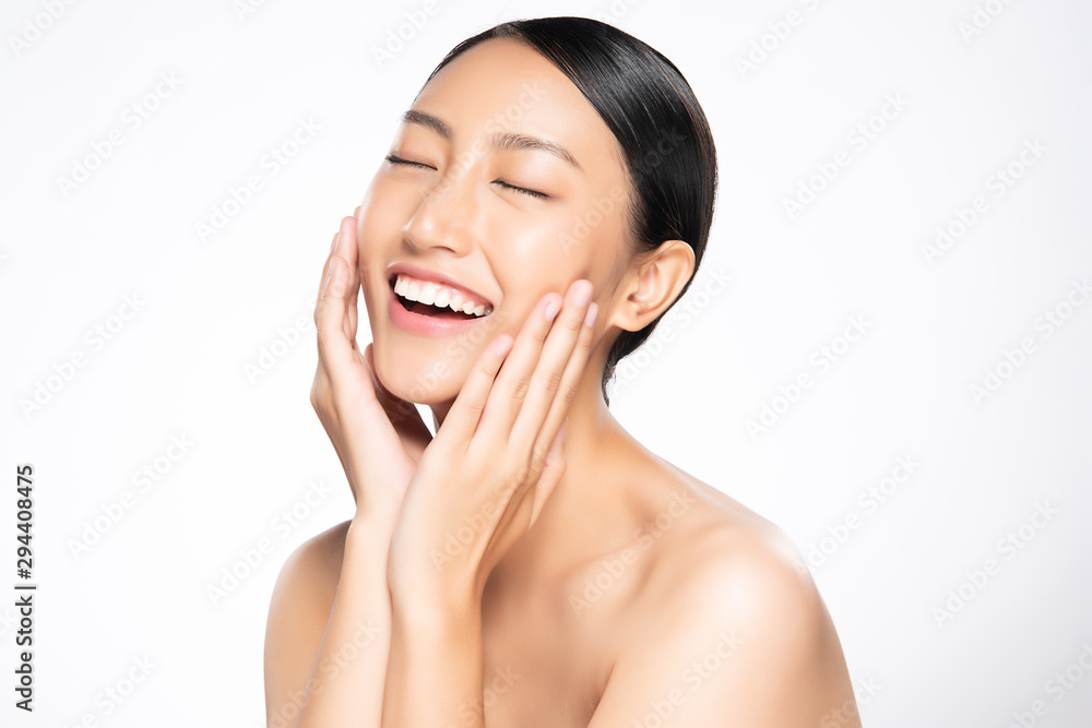 Beautiful Young Asian Woman with Clean Fresh Skin, Beautiful Young Asian Woman with Clean Fresh Skin,