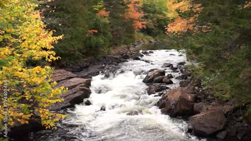 View of the Croches waterfall in Mont Tremblant National Park. Indian Summer. Quebec. Canada View of the Croches waterfall in Mont Tremblant National Park. Indian Summer. Quebec. Canada