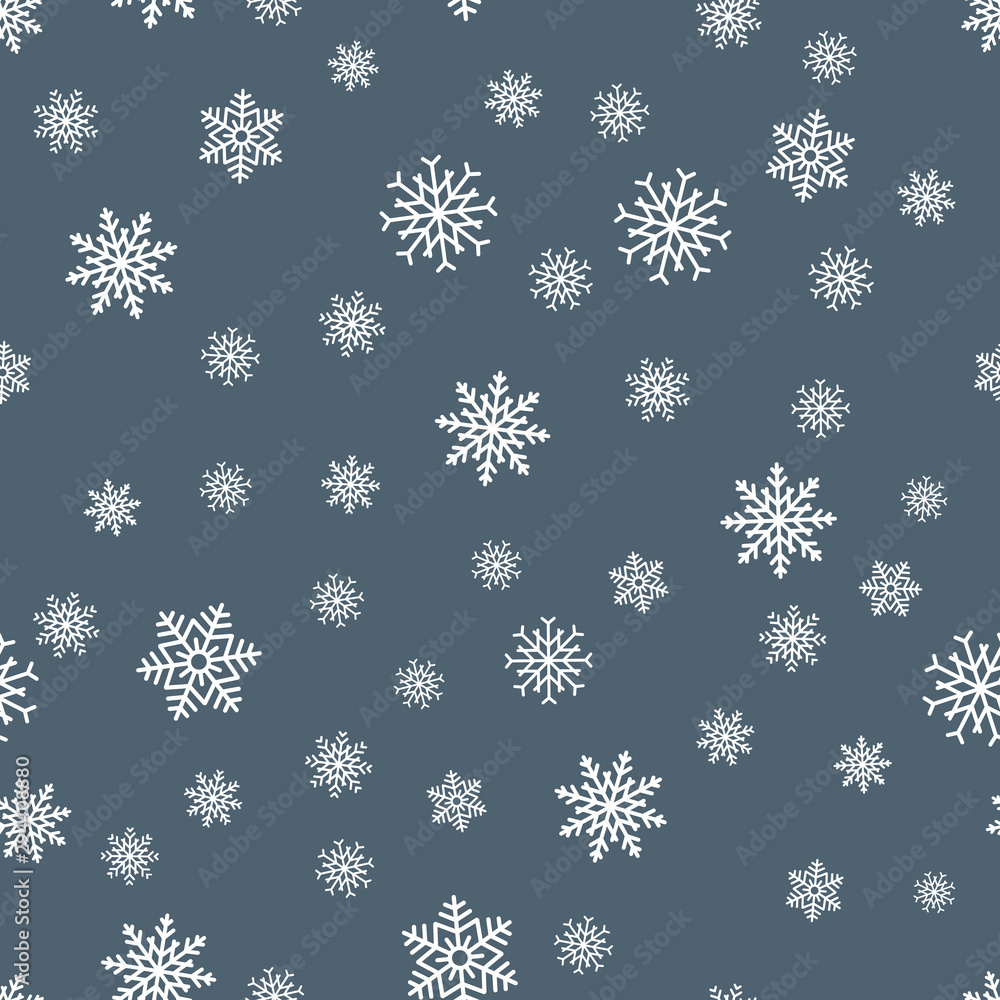 Snowflake seamless pattern. Snow on white background. Abstract wallpaper, wrapping decoration. Symbol winter, Merry Christmas holiday, Happy New Year celebration Vector illustration. Snowflake seamless pattern. Snow on white background. Abstract wallpaper, wrapping decoration. Symbol winter, Merry Christmas holiday, Happy New Year celebration Vector illustration.