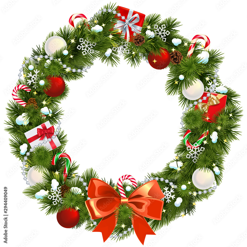 Vector Snowy Christmas Wreath Vector Snowy Christmas Wreath