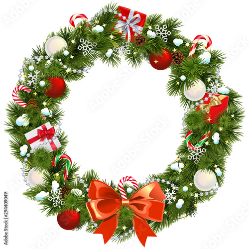 Vector Snowy Christmas Wreath