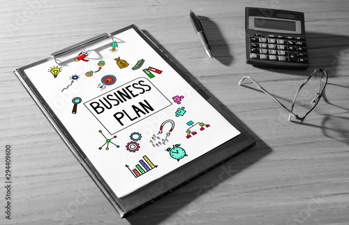 Business plan concept on a desk