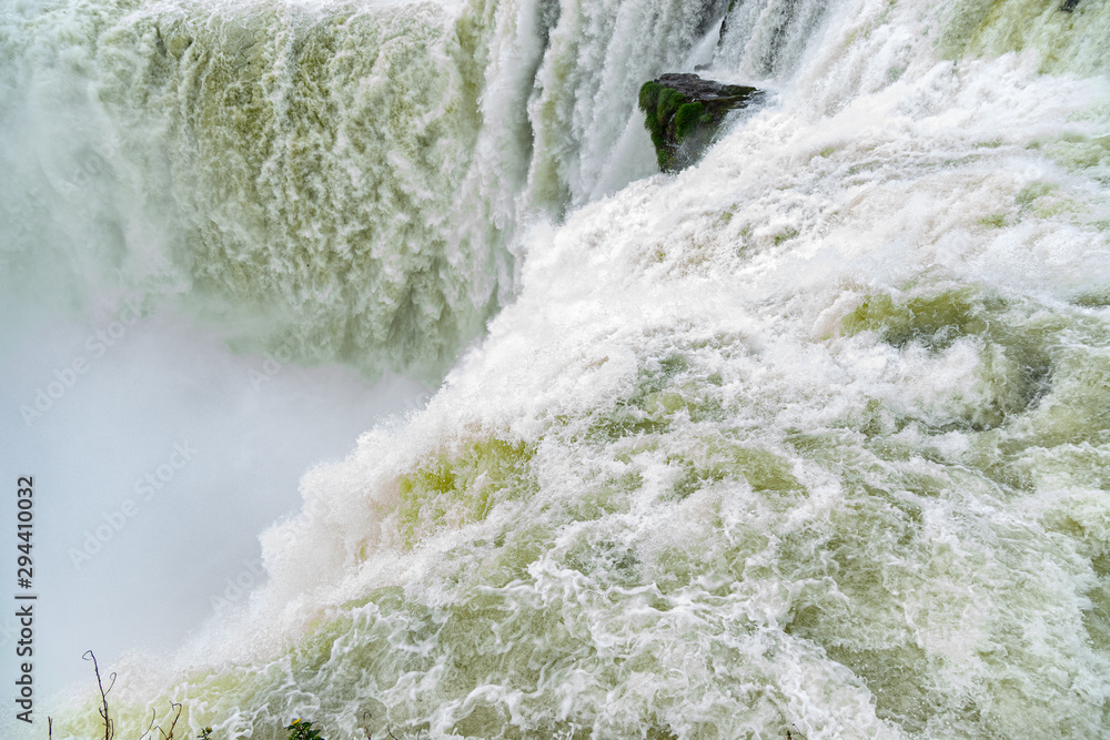 View of Iguazu fall, a magnificent waterfall in Brazil and Argentina