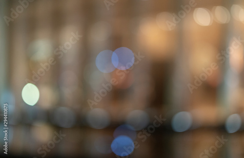 de focused bokeh light, abstract background at night