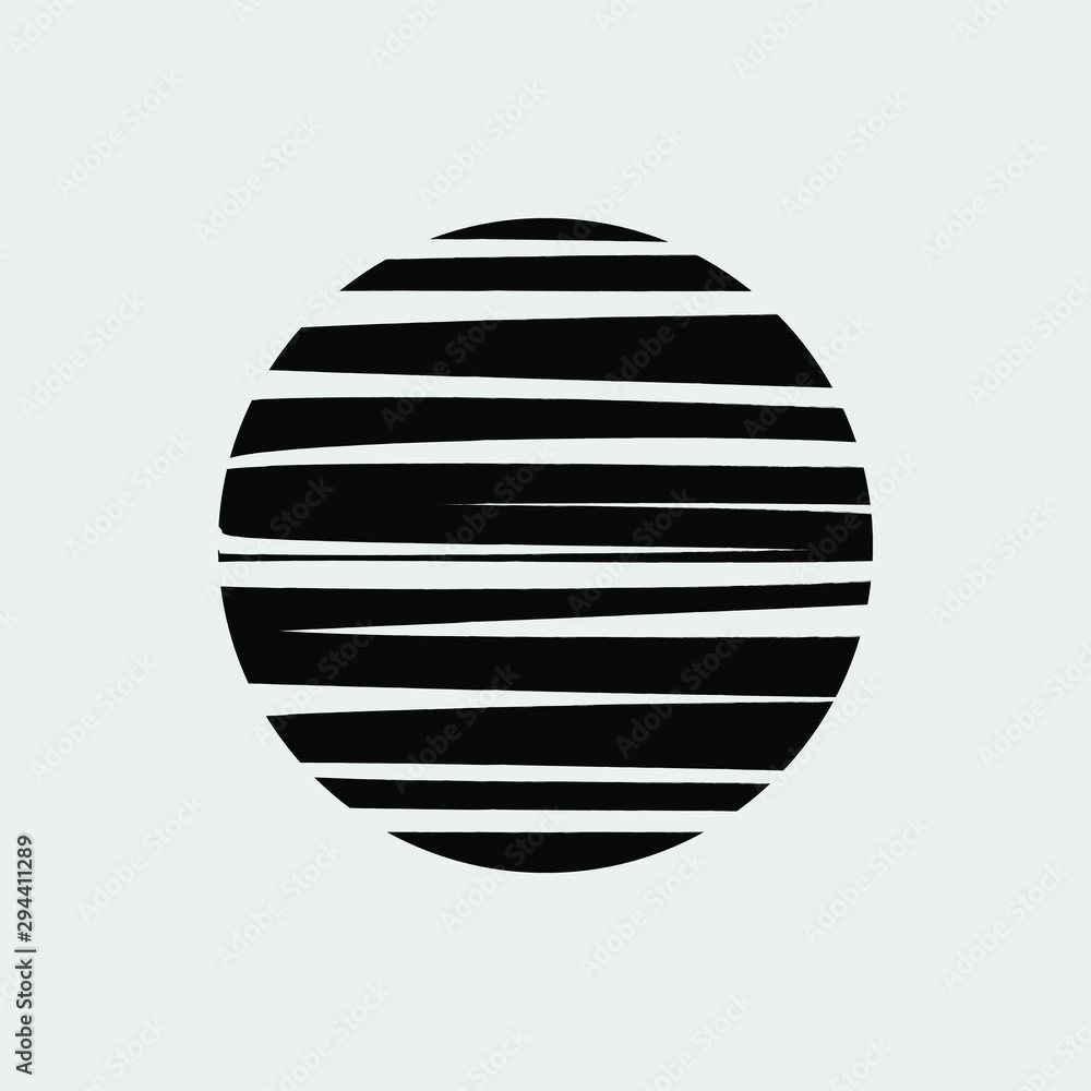 Black horizontal distorted vector stripes. Geometric design. Abstract background. For prints, web and template