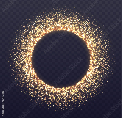 Fotografia Glowing circle frame with sparkles