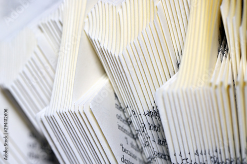 Book pages folded into heart and letters